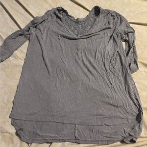 Dantelle Women's Long-Sleeve Scoop Neck Tee in Gray